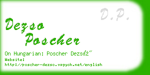 dezso poscher business card